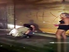 Drunk Girl Enjoys Being Hammered On The Street