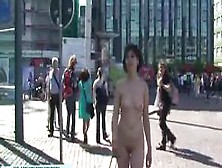 Crazy Brunette Girl Miriam Naked On Public Streets