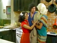Vintage Threesome In The Kitchen