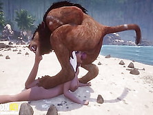 Busty Chick Breeds With Furry On The Beach | Monstrous Rod Monster | 3D Porn Slutty Life