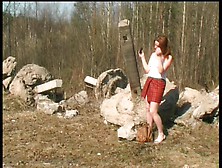 Pissing On A Rock Is A Cute Redhead