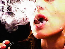 Milf Brunette Babe Smoking On Camera