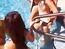 Delicious Teen Babes Fuck By The Pool