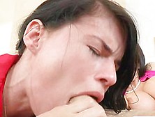 Not So Innocent Teen Deepthroats Cock In Front Of Her Stepmom