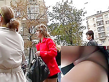 Nifty Upskirt Movie With A Trendy Blond
