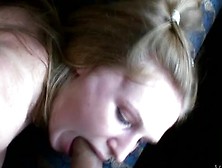 Attractive Golden-Haired Teen Lacie Laine Giving A Beautiful Bj In The Open