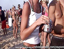 2003 Retro Spring Break Nakedness On A Public Beach Soiree Women