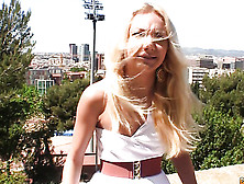 Petite Blonde In White Moans Loudly From Riding A Guy In Bed.