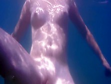 Teen Swimming Naked In The Sea Underwater