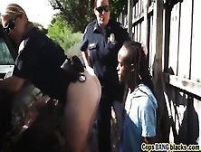 Blonde Cop Joslyn Gets Banged By Black Stud Outdoors