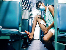 Men In Train Having Fun With His Sexy Dick Cum