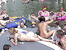 Naked Chicks On The Float Like Showing Pussy To The Crowd