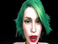 Solo Chick With Green Hair Riding A Dildo - 3D Porn