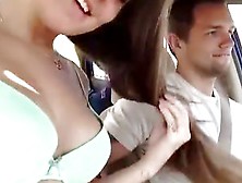 Naughty Coed Sucking Her Bf Off On The Highway