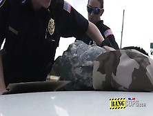 Black Swindler Reduced And Sucked By Horny Blonde Cops