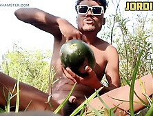 Desi Lads Stroke Their Big Dicks Outdoors And Shoot Loads Of Cum