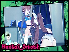 Sayori Rides Monika With A Strapon In The Club Room - Doki Doki Literature Club Anime.