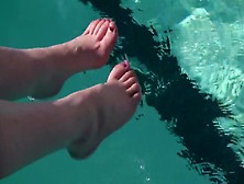 Iris And Emma's Dirty Soles And Poolside Toes
