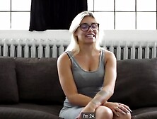 Geeky Blonde With A Perfect Body Orgasming On His Boner