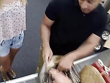 Beautiful Blonde Bag Seller Fucks Shawns Huge Dick In His Office