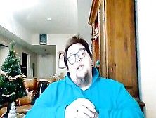 Chubby Nerd Plays With His Cock And Pisses In Front Of The Webcam