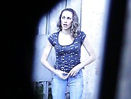 Girl In Jeans Pissing Outdoor Caught By Toilet Voyeur Hunter