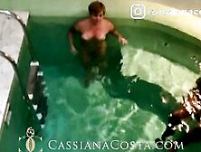 Moreno De Pau Preto Saw Cassiana Costa Into The Pool