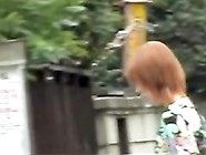 Redhead Asian Milf Got Skirt Sharked Walking On The Street