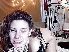 Alternative Busty Newbie Indica Flower With Tattoos And Piercings Toys Her Pussy In Webcam Solo