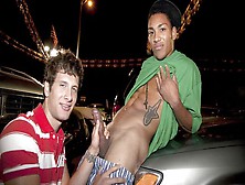 Gay Wire - Thug Hunter - Nighttime Fuck On A Car With Johnny And Spencer Fox