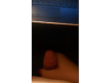 Jerking My Girl-Cock Under My Laptop