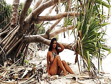 Naked Natural Beauty Posing In Exotic Tropical Location - Morgan Mcnamara