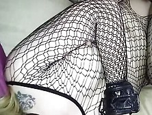 Slutty Amateur Blonde In Fishnet Suit Bends Over For Bbc Dicking