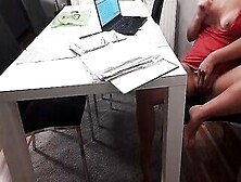 Masturbates While Working At The Computer At Work