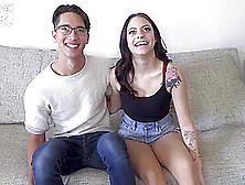 Petite Brunette With Tattoos,  Mia Thomas Is Fucking Zeek Simons While His Girlfriend Is At Work