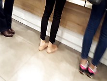 Shoe Shopping W My Fr Her Nylon Feet Walking
