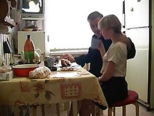 Russian Mature Couple Has Breakfast Sex