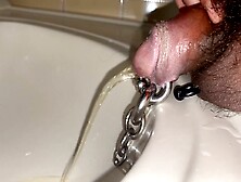 Nasty Pierced Cock Pissing Compilation