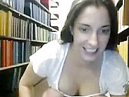 Solo Girl Shows Tits In Library