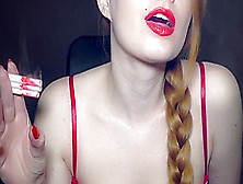 Redhead Smoking 3 Cigs At Once.  Multiple Smoking