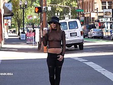 Slutty Teen Wears A See Through Top In Public!