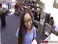 Brunette Nurse Fucked Inside The Pawn Shop Office While She Is Selling Her Collection