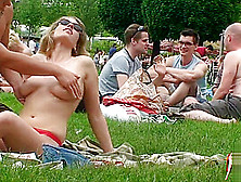 Busty Nice Blonde Naked In Public