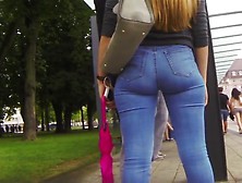 Pinhole Jeans Butt Candid