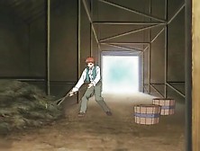 Anime Redhead Bent Over In Barn And Fucked