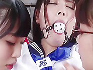 Japanese Lesbians Bound Ballgag Threesome