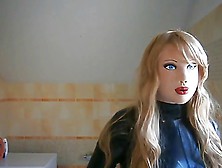Masked Latex Doll With Blond Wig