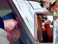 Italian Youngster Take Off Panties,  Masturbation And Footjob In Sushi Restaurant