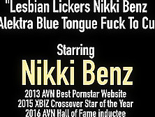 Lesbian Lickers Nikki Benz & Alektra Blue Tongue Fuck To Cum