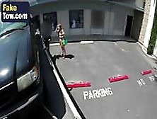 Redhead Teen Parking Lot Blowjob In Car